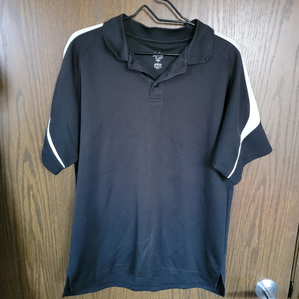 Eastbay Performance Black and White Golf Shirt Size Large